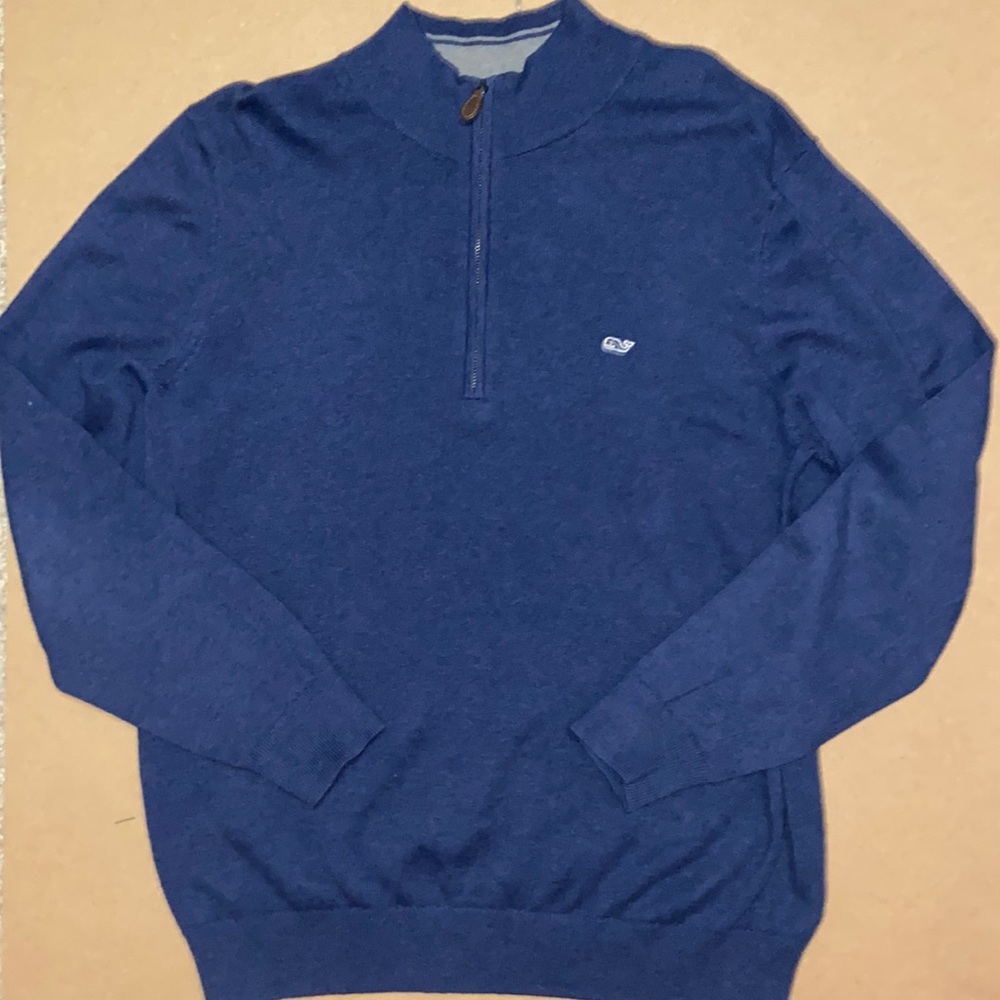 Blue Vineyard Vines 1/3 Zip Sweater Mens Large
